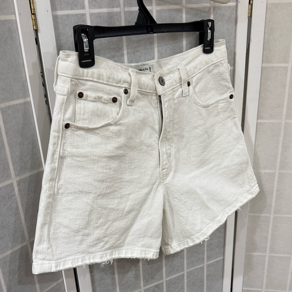Abercrombie & Fitch White Denim Cutoff Shorts - Picture 2 of 6